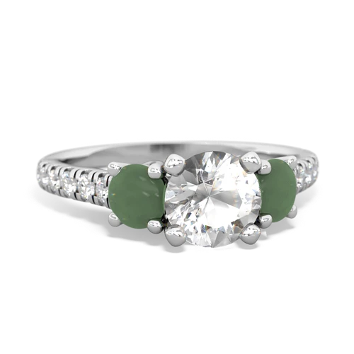 white topaz-jade trellis pave ring