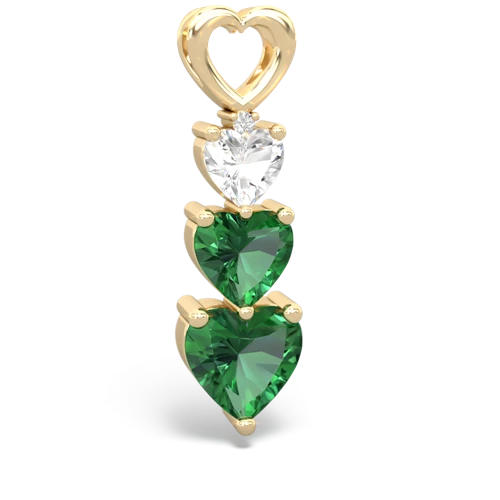 White Topaz Genuine White Topaz with Lab Created Emerald and Genuine Aquamarine Past Present Future pendant Pendant