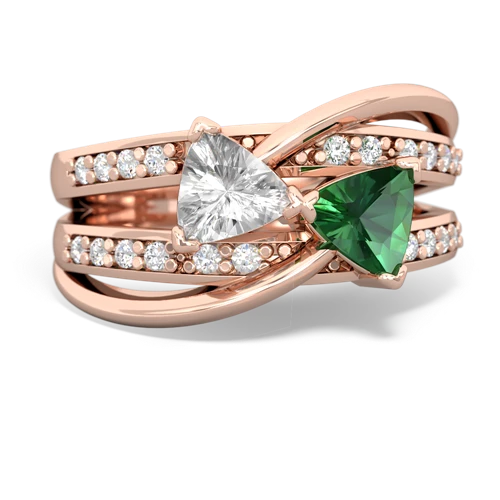 white topaz-lab emerald couture ring