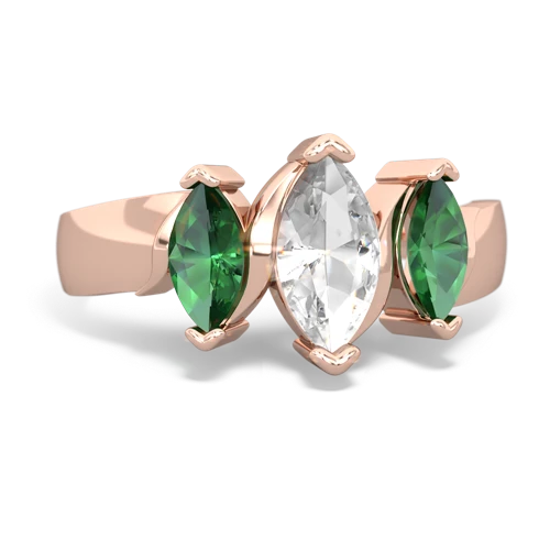 white topaz-lab emerald keepsake ring