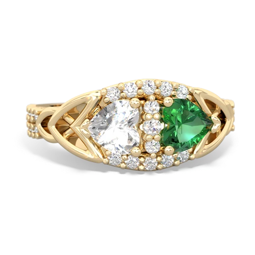 white topaz-lab emerald keepsake engagement ring