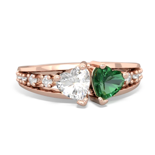 white topaz-lab emerald modern ring