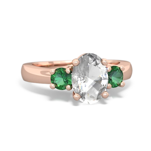 white topaz-lab emerald timeless ring