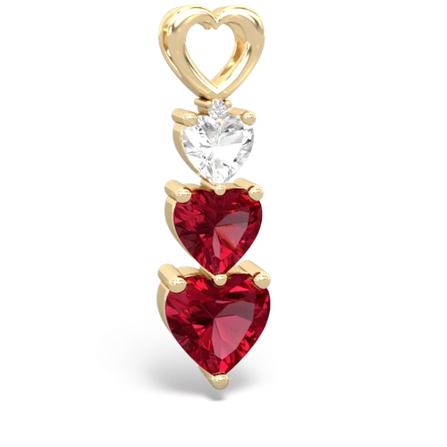 Genuine White Topaz with Lab Created Ruby and Genuine Black Onyx Past Present Future pendant