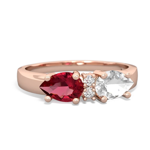 white topaz-lab ruby timeless ring