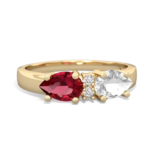 white topaz-lab ruby timeless ring