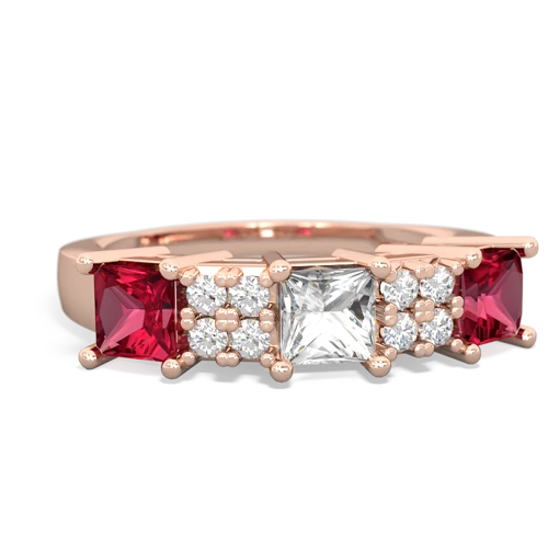 white topaz-lab ruby timeless ring