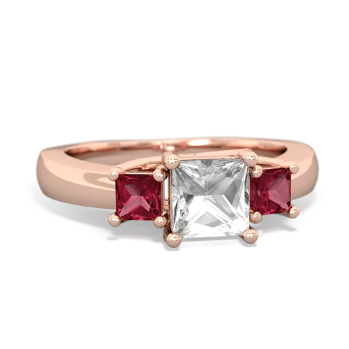 white topaz-lab ruby timeless ring