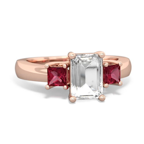 white topaz-lab ruby timeless ring