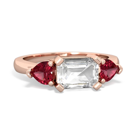 white topaz-lab ruby timeless ring