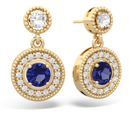 White Topaz Genuine White Topaz with Lab Created Sapphire Halo Dangle earrings Earrings