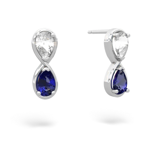 white topaz-lab sapphire infinity earrings