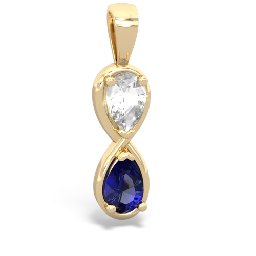 White Topaz Genuine White Topaz with Lab Created Sapphire Infinity pendant Pendant