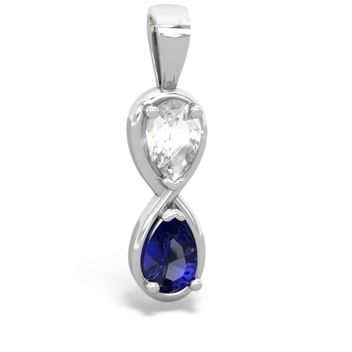 white topaz-lab sapphire infinity pendant