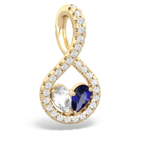 white topaz-lab sapphire pave twist pendant