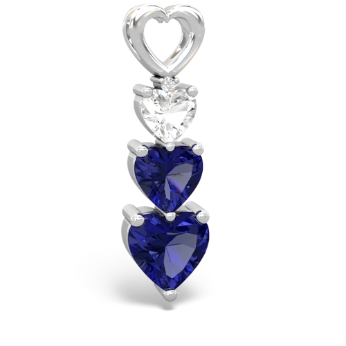 white topaz-lab sapphire three stone pendant