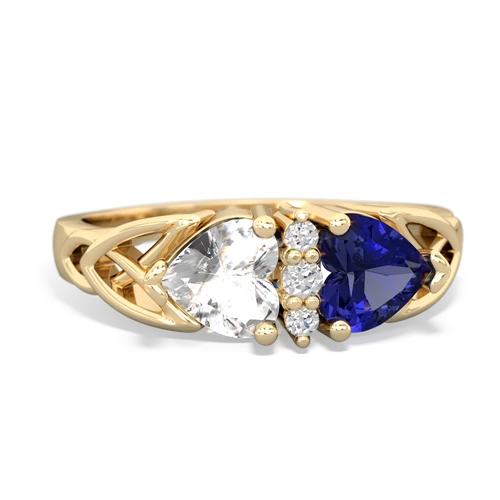 White Topaz Genuine White Topaz with Lab Created Sapphire Celtic Trinity Knot ring Ring
