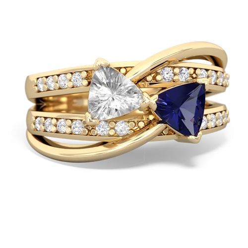 White Topaz Genuine White Topaz with Lab Created Sapphire Bowtie ring Ring