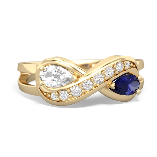 White Topaz Genuine White Topaz with Lab Created Sapphire Diamond Infinity ring Ring