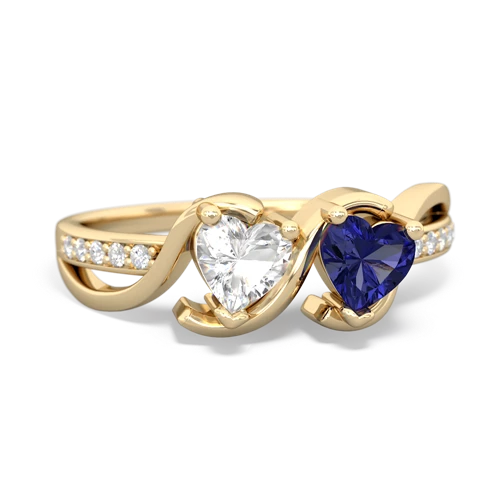 White Topaz Genuine White Topaz with Lab Created Sapphire Side by Side ring Ring