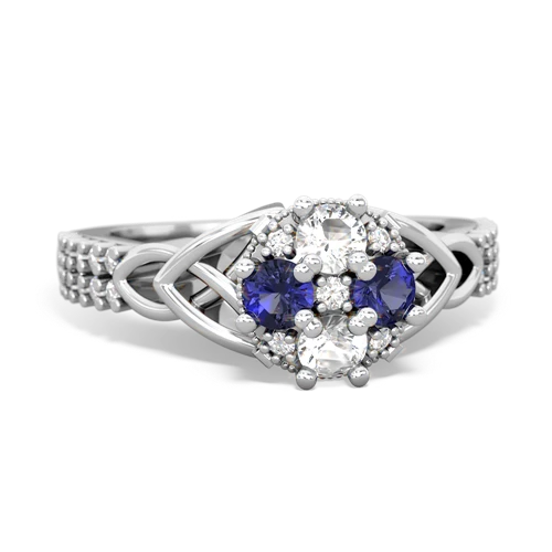 white topaz-lab sapphire engagement ring