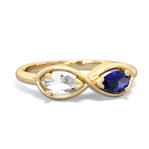 white topaz-lab sapphire infinity ring