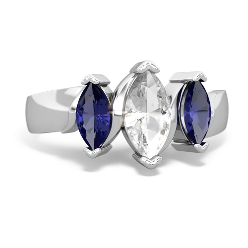 white topaz-lab sapphire keepsake ring