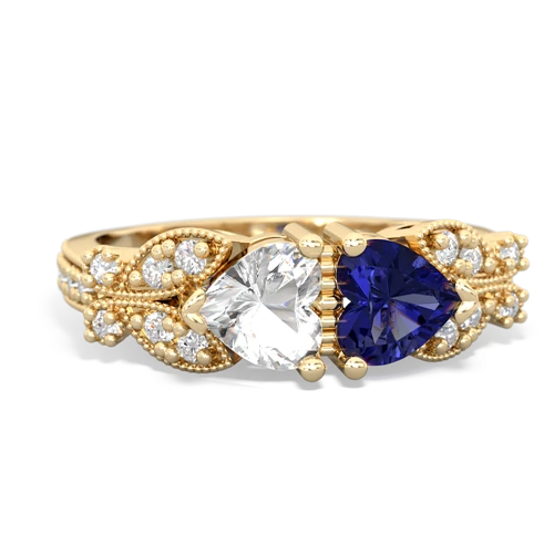 White Topaz Genuine White Topaz with Lab Created Sapphire Diamond Butterflies ring Ring