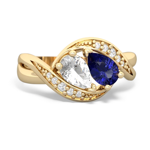 White Topaz Genuine White Topaz with Lab Created Sapphire Summer Winds ring Ring