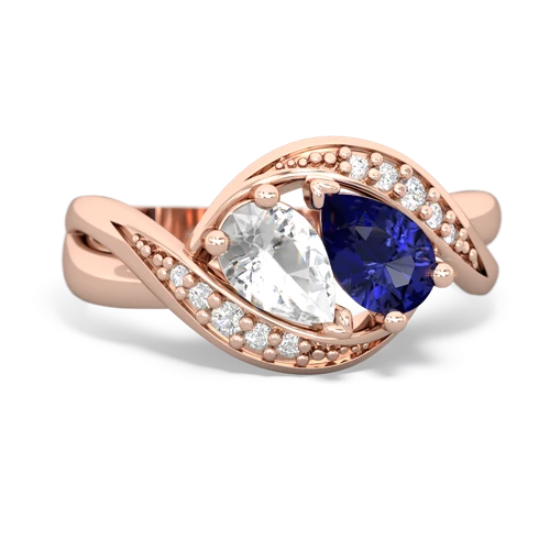 white topaz-lab sapphire keepsake curls ring