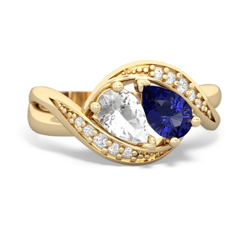 white topaz-lab sapphire keepsake curls ring