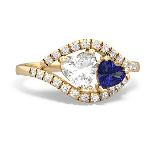 White Topaz Genuine White Topaz with Lab Created Sapphire Mother and Child ring Ring