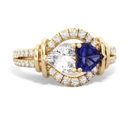 White Topaz Genuine White Topaz with Lab Created Sapphire Art-Deco Keepsake ring Ring