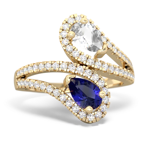 White Topaz Genuine White Topaz with Lab Created Sapphire Diamond Dazzler ring Ring