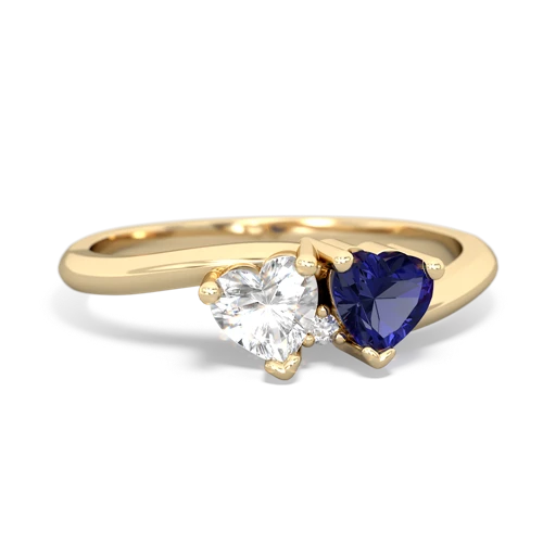 white topaz-lab sapphire sweethearts promise ring