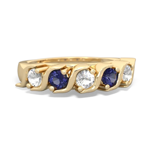 white topaz-lab sapphire timeless ring