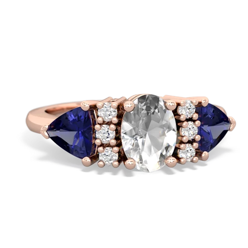 White Topaz Genuine White Topaz with Lab Created Sapphire and Genuine Black Onyx Antique Style Three Stone ring Ring