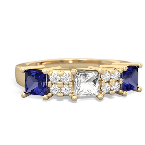 White Topaz Genuine White Topaz with Lab Created Sapphire and  Three Stone ring Ring