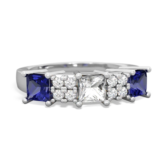 white topaz-lab sapphire timeless ring