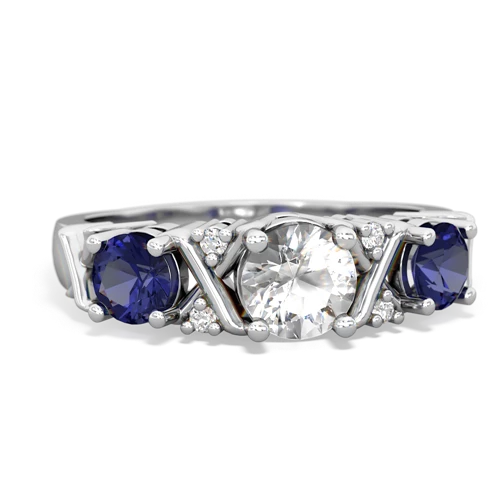 white topaz-lab sapphire timeless ring