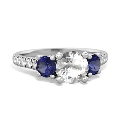 White Topaz Genuine White Topaz with Lab Created Sapphire and Lab Created Pink Sapphire Pave Trellis ring Ring