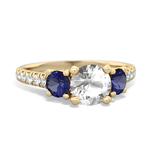 White Topaz Genuine White Topaz with Lab Created Sapphire and  Pave Trellis ring Ring