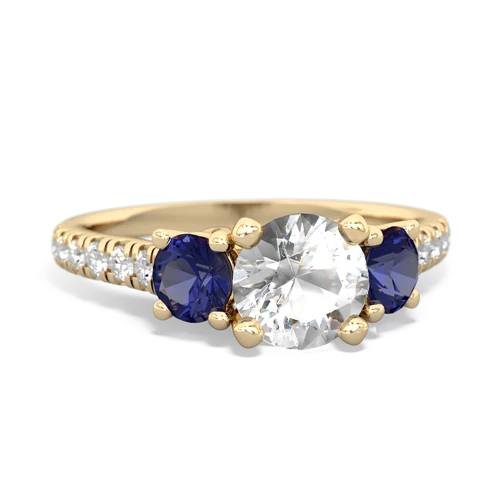 white topaz-lab sapphire trellis pave ring