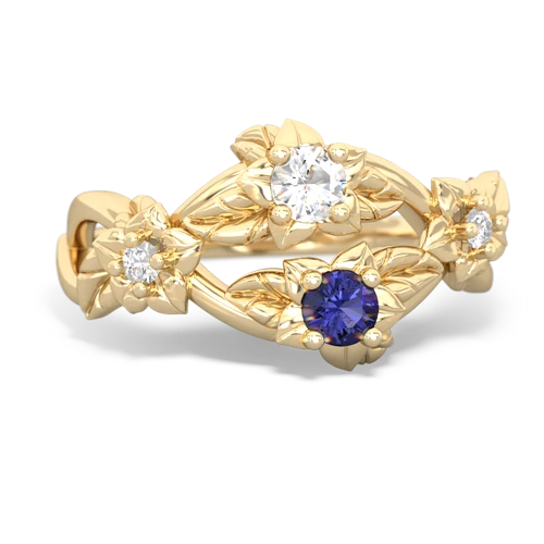White Topaz Genuine White Topaz with Lab Created Sapphire Sparkling Bouquet ring Ring