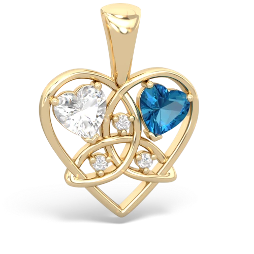 white topaz-london topaz celtic heart pendant