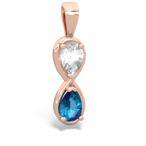 white topaz-london topaz infinity pendant