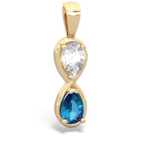 white topaz-london topaz infinity pendant