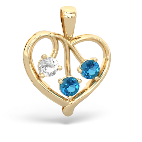 white topaz-london topaz love heart pendant