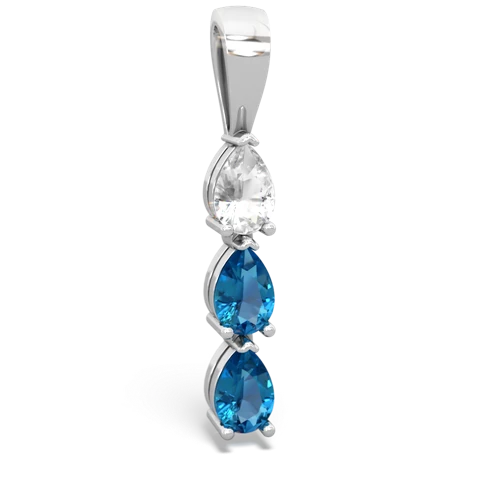 white topaz-london topaz three stone pendant