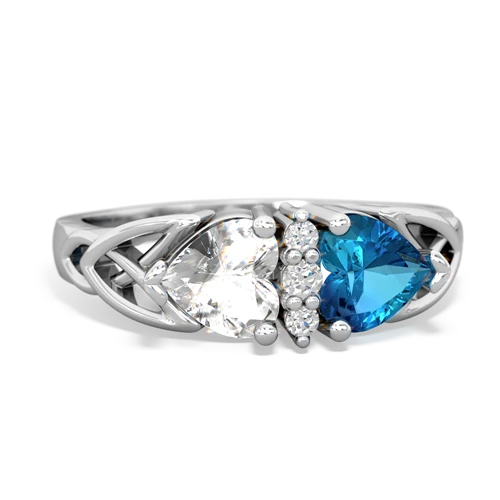 white topaz-london topaz celtic ring